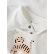 NAME IT Kortærmet Wrap Body Vacion Cloud Dancer Tiger